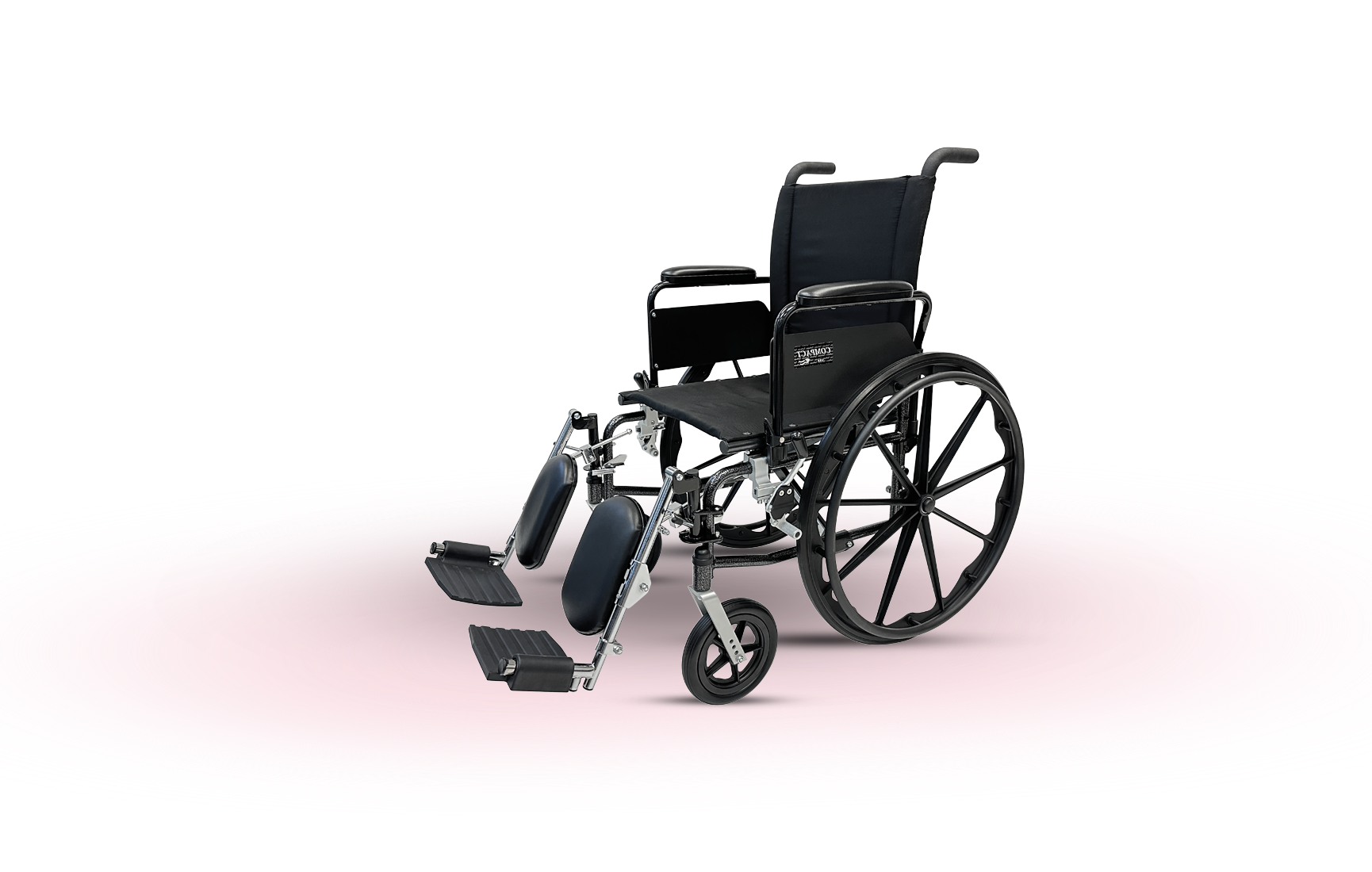 Complex Rehab manual lightweight wheelchair with elevating leg rests and custom seating
