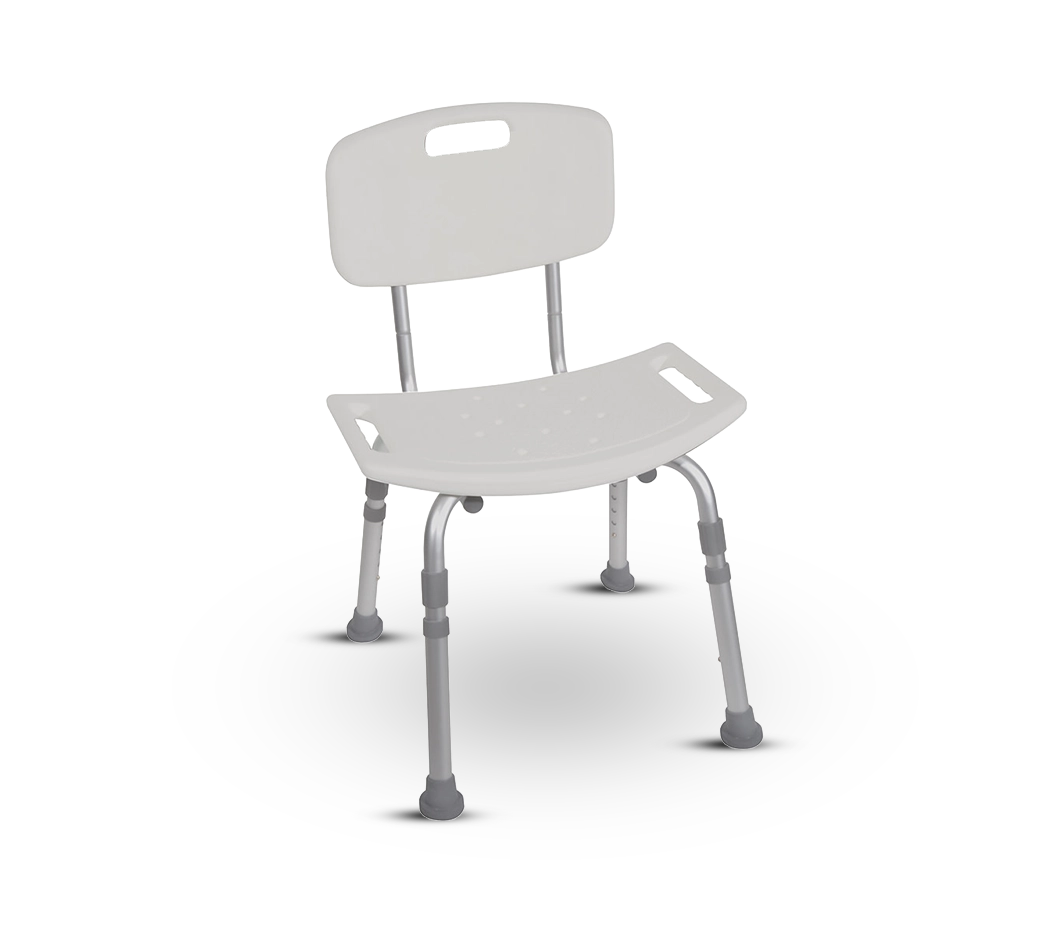 Height-adjustable shower chair, Medicare-covered bathroom safety equipment from Feroz Medical