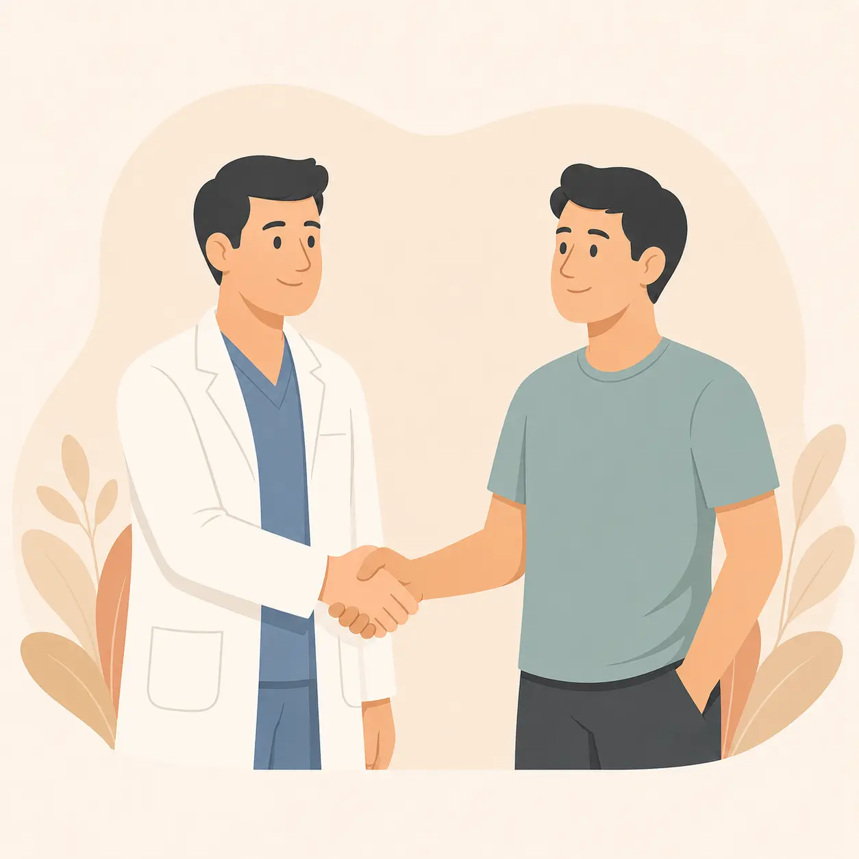 Doctor in white coat shaking hands with a patient, representing Feroz Medical's trusted DME referral partnership with healthcare providers across Los Angeles and Southern California