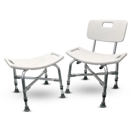 Shower chair — aluminum frame with non-slip tips